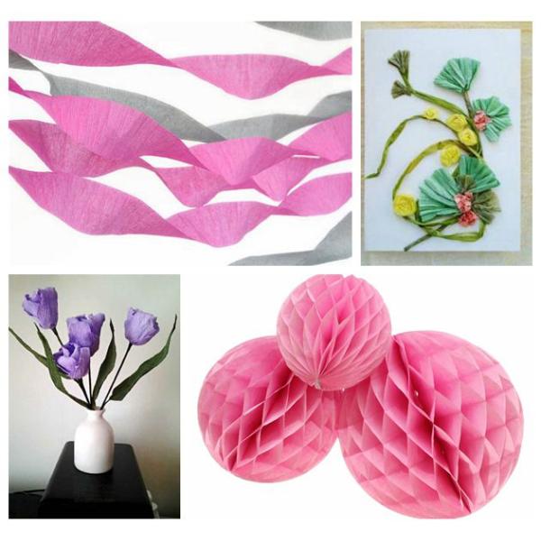 Colored Double Sided Crepe Paper Roll 52cm x 250cm For Decorations