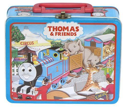 Cheap Thomas Lunch Tin Box Vintage Metal Lunch Boxes with Plastic Handle Empty Tin Cans for sale