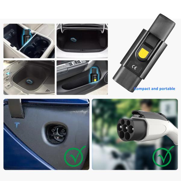 32A 220v Waterproof Portable Charging Adapters for Electric Vehicles Condition 7kw PC Copper NACS Type2 to Tesla 32A Chargers