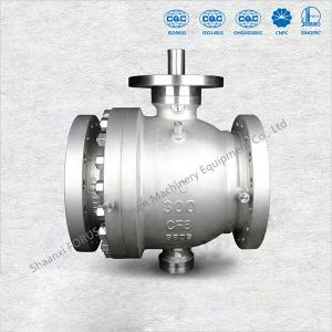 China Cast Steel Trunnion Metal Seated Ball Valve Design Self Cavity Pressure Relief on sale