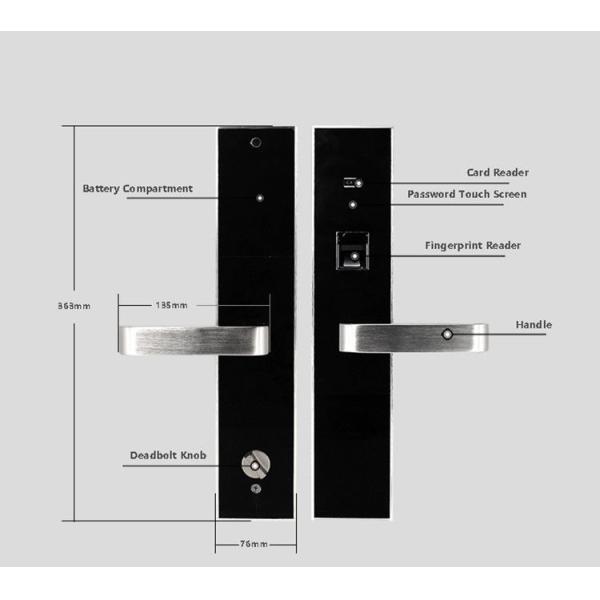 Aluminium Stainless Electronic Door Locks Biometric Scramble PIN Code