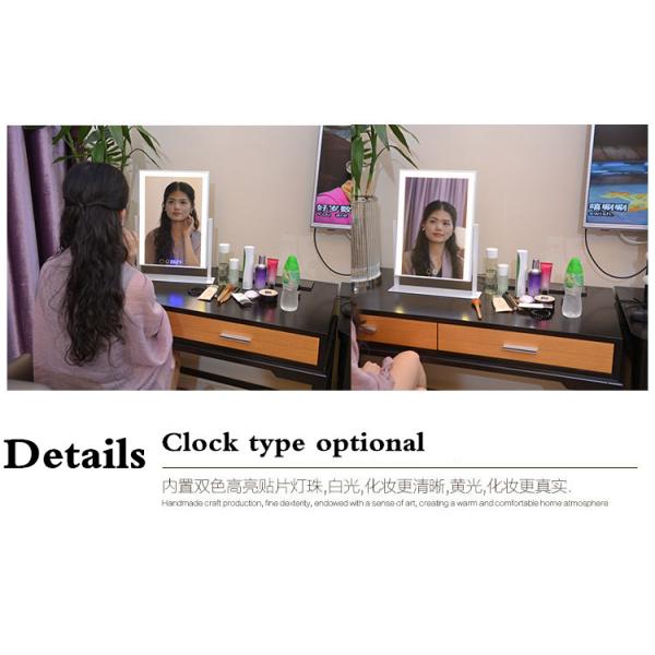 Double Color Portable Vanity Illuminated Makeup Mirror With Touch Switch