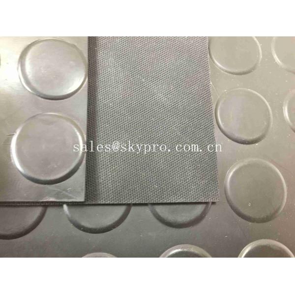 3mm Thickness Rubber Dot Custom Floor Mats With Black Round Stud Rubber Coin Pattern