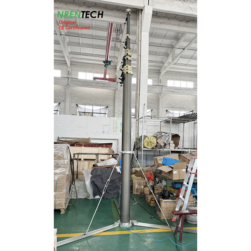 15m lockable pneumatic telescopic mast 30kg payloads 2.8m closed height for antenna masts and towers