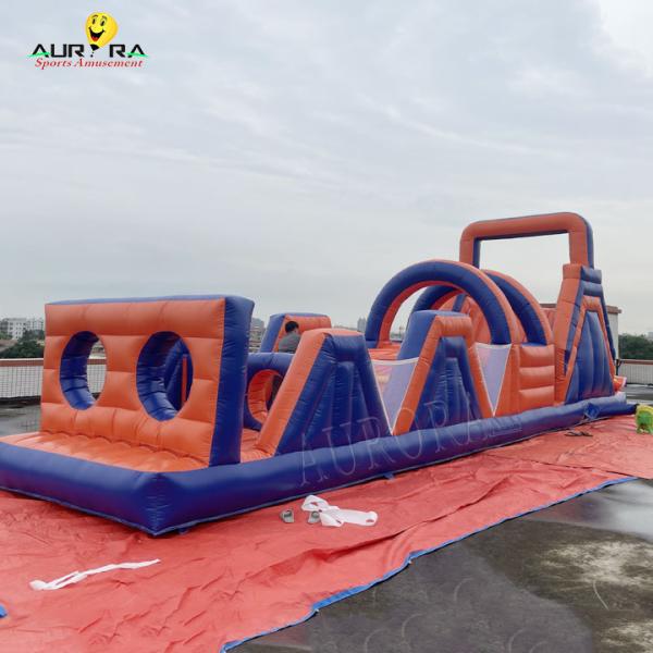 0.55mm PVC Outdoor Blow Up Obstacle Course Bounce House Non Toxic Bold Colors