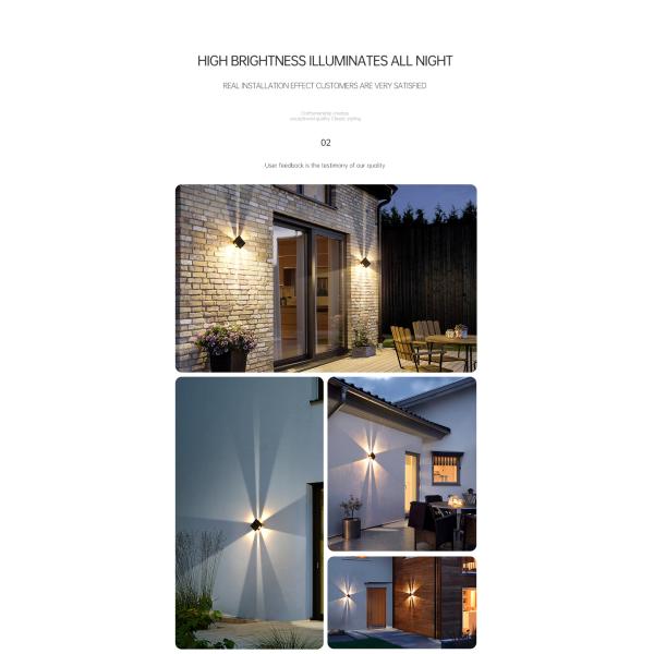 70LM UP Down Wall Mounted Solar Light With Polycrystalline Silicon Solar Panel OEM