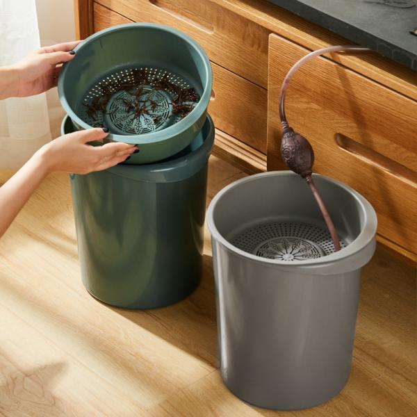 Cheap Indoor Office Drawing Room Round Waste Segregation Plastic Dustbin for sale