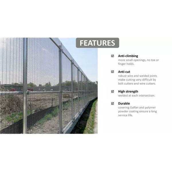 Sustainable 358 Welded Mesh , Galvanized Steel 358 Mesh Panels Easily Assembled