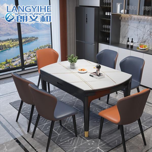 Cheap Rock Slab Dining Retractable Folding Marble Table Rectangular for sale