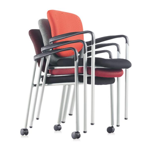 Pneumatic Mesh Stackable Meeting Chairs For Conference Room