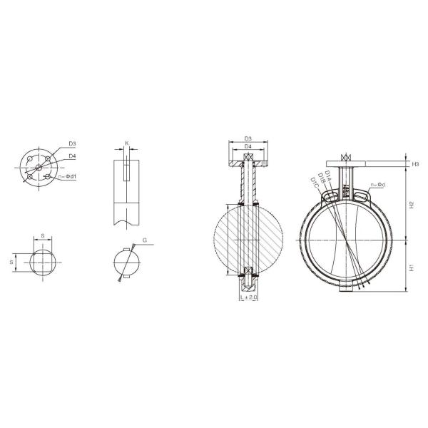 150LB Concentric Butterfly Valve Gg25 Manual Butterfly Valve API609 Dn100 Wafer Butterfly Valve 4 Butterfly Valve