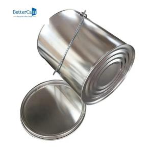 Best Round Paint Tin Cans Container   4L Empty Metal Gallon Paint Cans wholesale