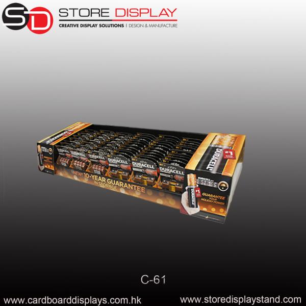 Cheap battery counter display unit on the store table for sale