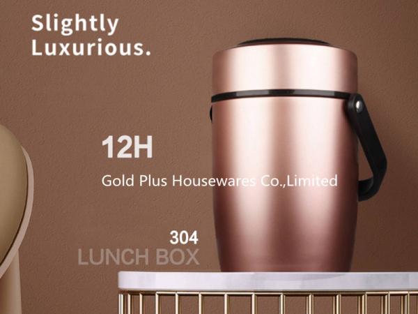 Cheap Slightly luxurious vacuum food pot 1.6L 304 food grade metal steel food storage jar outdoor safe private label lunch box for sale