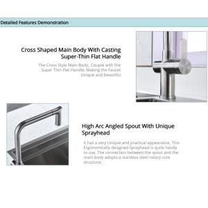 Best IPX5 Hands Free Kitchen Sink Faucet / Single Handle Pull Out Kitchen Faucet ODM wholesale
