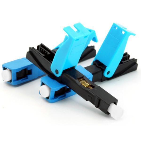 Plastic SC UPC Passive Electronic Components FTTH Fiber Optic Adaptor Fast Connector