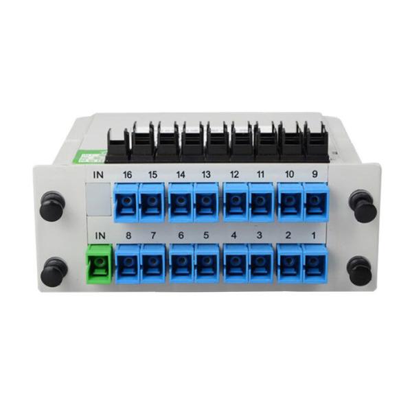 SC APC Plc Fiber Optic Splitter 1X16 Cassette Single Mode