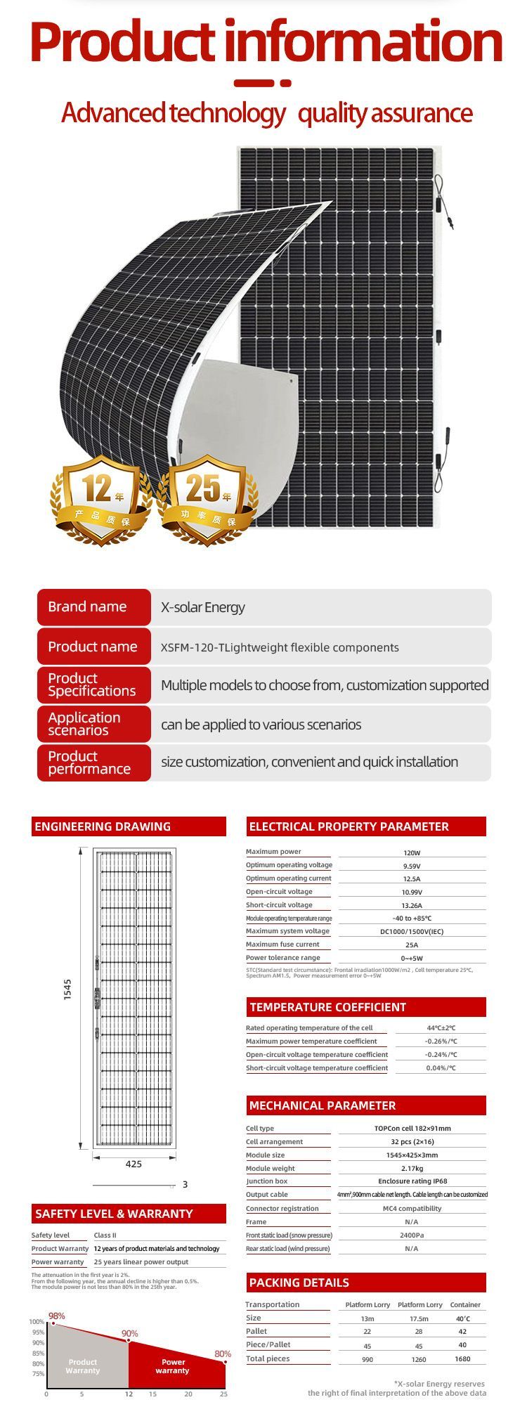 Hot Selling 120W Flexible Solar Panel 200W 40V Light Weight Flexible Monocrystalline Solar Panels