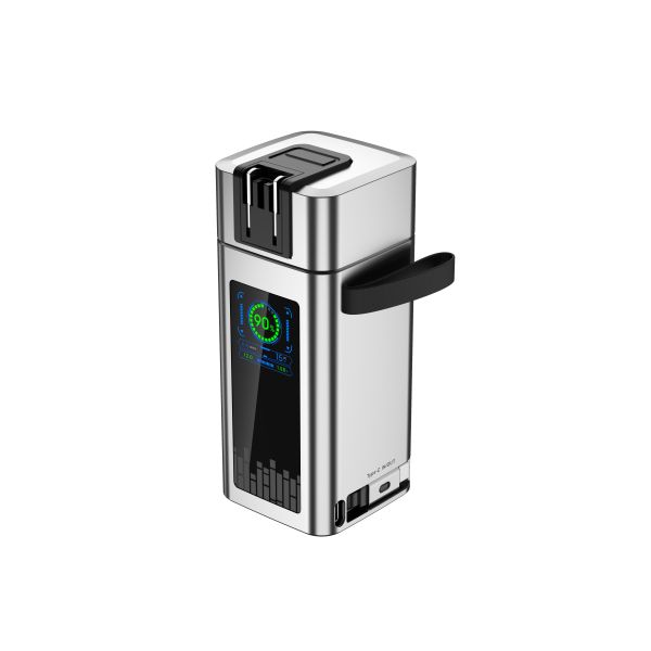 High-Capacity 20000mAh with Retractable Cable and LED Display and AC Plug Power Bank