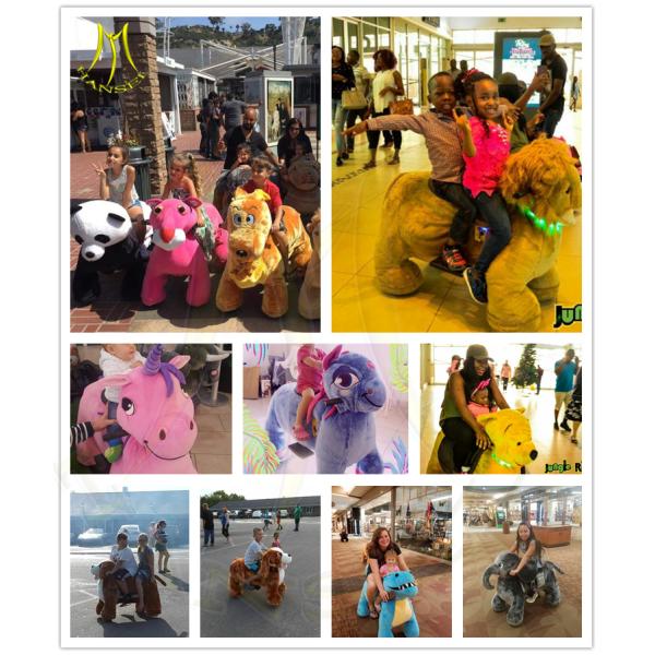 Hansel coin operated plush walking bear stuffing animal machine riding panda toy