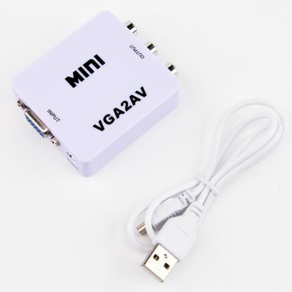 Cheap Mini VGA To AV Video Converter , VGA TO RCA Computer To TV PC To TV Vga To Av Junction Box for sale
