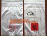 Biohazard specimen zipper bag Customized, zipper specimen store plastic