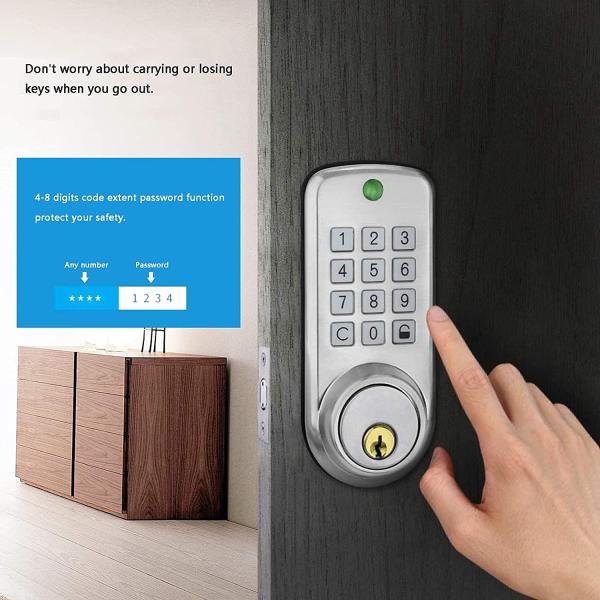 Anti Peeping Electronic Keyless Deadbolt Lock With Backlit Keypad