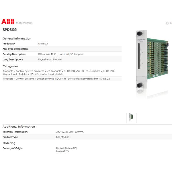 Digital Input Type SPDSI22 ABB Module 100% New And Origin