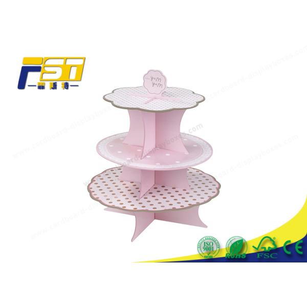 Light Weight Cardboard Cake Display Multi Tiers Customized Size For Wedding