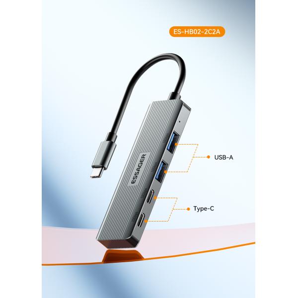 4 in 1 Aliuminium Alloy 4 Ports USB Hub Laptop Type C USB Dock