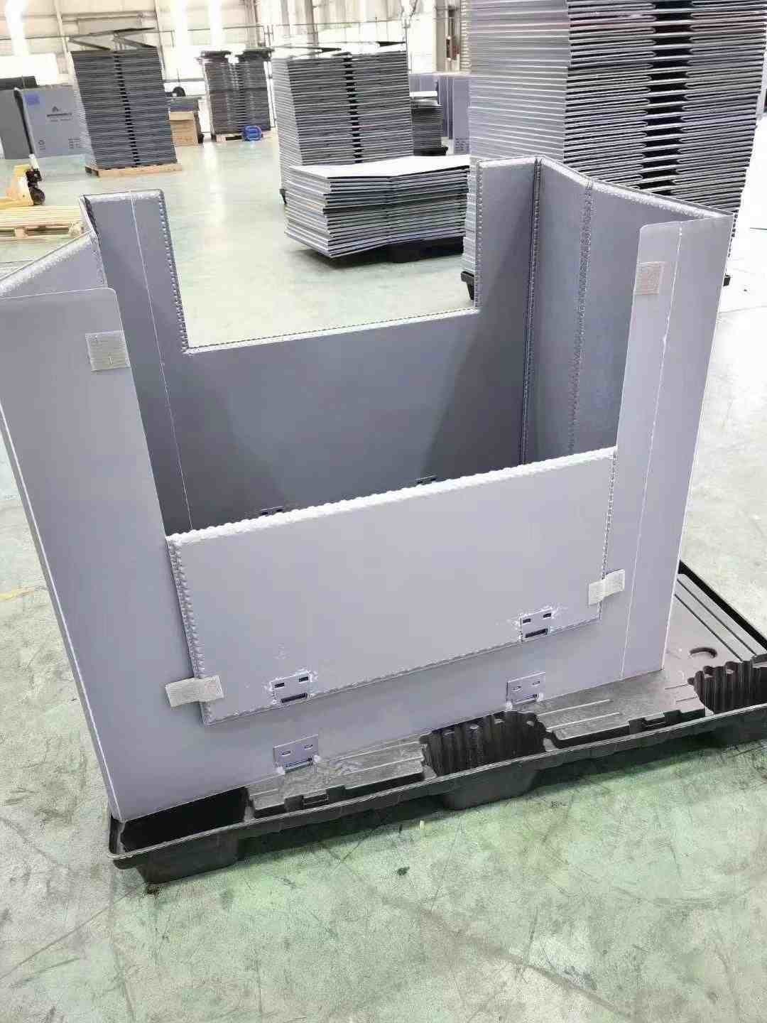 Best Reusable Plastic Foldable Boxes Gray Collapsible Plastic Crates Rectangular wholesale
