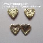 Silver Love Heart Photo Locket for diy jewelry, Love Heart Picture Locket