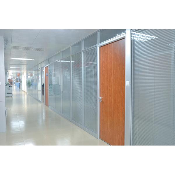 Double Tempered Glass Partition Wall With Blind 200-1500mm Width