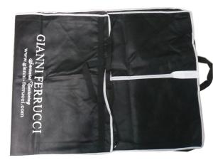 OEM Lightweight Gianni 75g Unwoven Fabric Suit Garment Bag With PVC Card Pocket