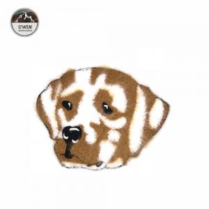 China Animals Dog Design Chenille Patches No Minimum Handmade Brown / White Color on sale