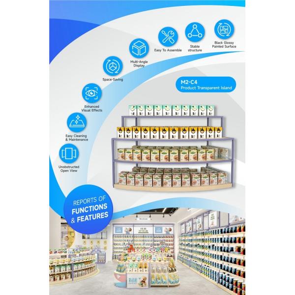 M2-C4 Robust Structure Transparent Display Island For Promotion In Maternity & Baby Store