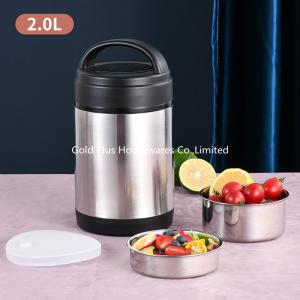 Outdoor designed lunch container 2L stainless steel thermal vacuum food jar with spoon for adults