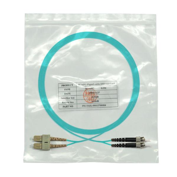SC ST OM3 Duplex Fiber Optic Patch Cord Multimode , FTTX Fiber Optic Jumper