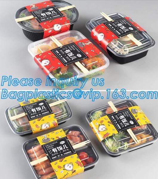 bpa free stackable take away leakproof black 2 compartment plastic microwave meal prep containers food bento box for kid