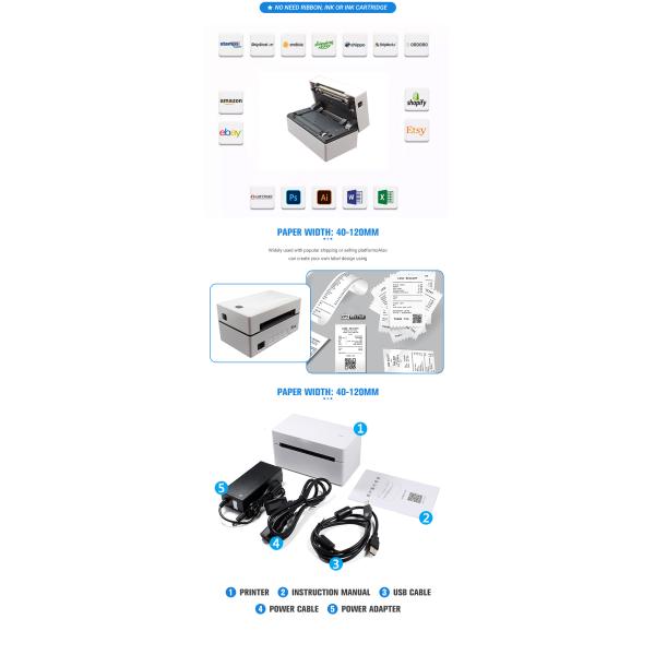 Android Thermal Label Printer 4x6 Label 110mm Mini Wireless Thermal Sticker Printer