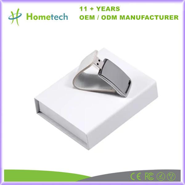 Cheap Bulk Promotional Leather USB Flash Disk Drive 4GB 8GB 62mm*27*12mm for sale