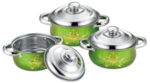 Best Food Grade Ss Kitchen Cookware Sets 6pcs Colorful 16cm To 20cm Sauce Pot wholesale