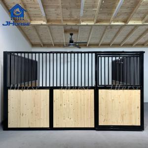 China Indoor Portable Wood Pine Horse Stable Sliding Door Horse Stall Panels on sale