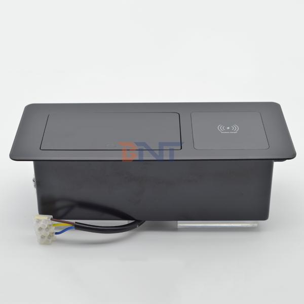Wireless Charging Desktop Table Pop-up Power Socket Multi-Connection Box Featuring 2 AC Outlets 10A IP44