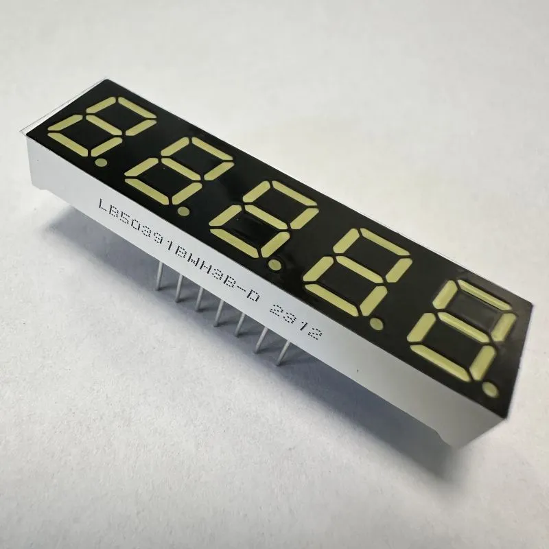 Ultra White 7 Segment LED Display 5 Digit 0.39inch Common Anode for Digital Indicator