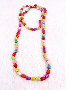 Best Irregular turquoise beaded long necklace wholesale