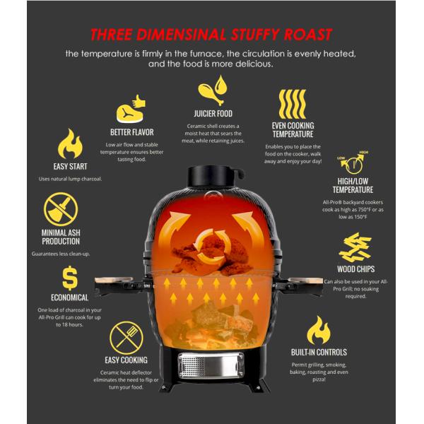 Kimstone High Quality Kimber Series Kamado Oven Charcoal Bbq Grill for Indoor and Outdoor Portable