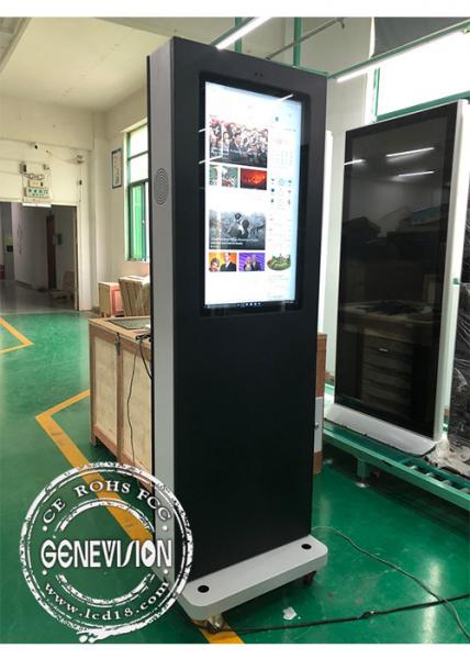 Cheap Movable 32 Inch Win10 Advertising Standee Computer With Wheels , 1500cd / M2 for sale