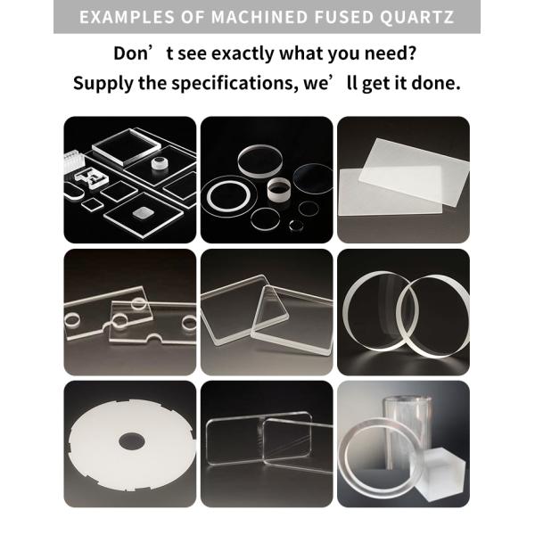 Custom Quartz Components Round Square Shape Flat Dome Structure Quartz Glass Plate For Optical Usage