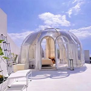 Best Modern Resort Bubble Dome Tent Luxury High Sound Insulation With LED Light wholesale